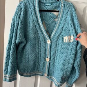 Taylor Swift 1989 Blue Cable Knit Cardigan